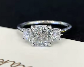 14kt 1.5ct Cushion Cut Lab Grown Diamond Engagement Ring- Stunner!