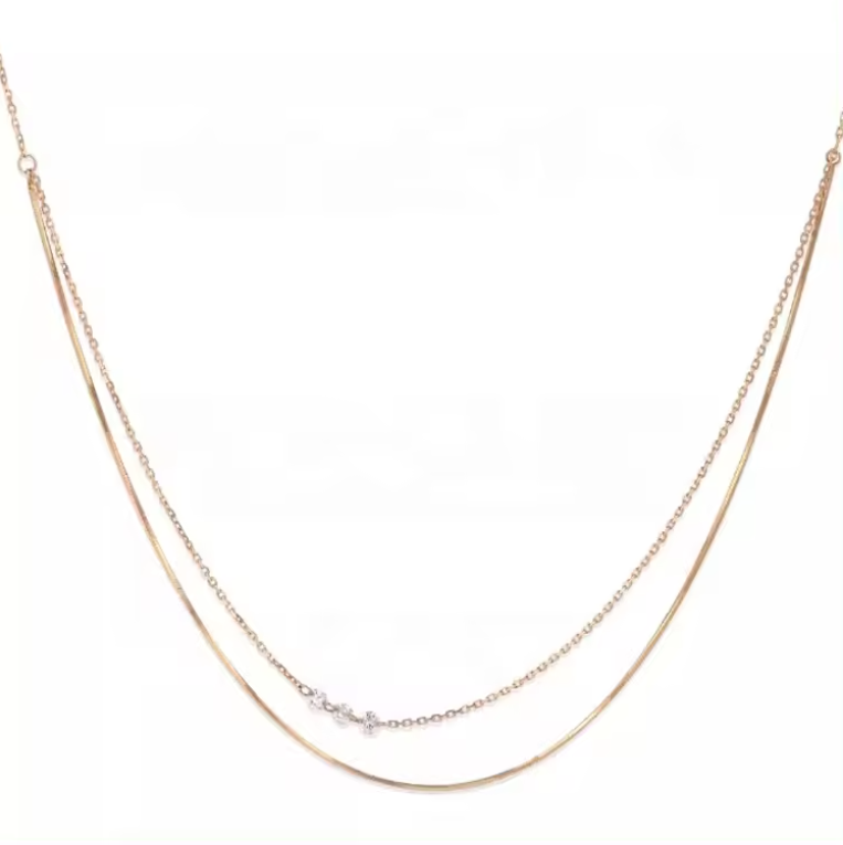 14kt Yellow Gold and Lab Diamond Necklace