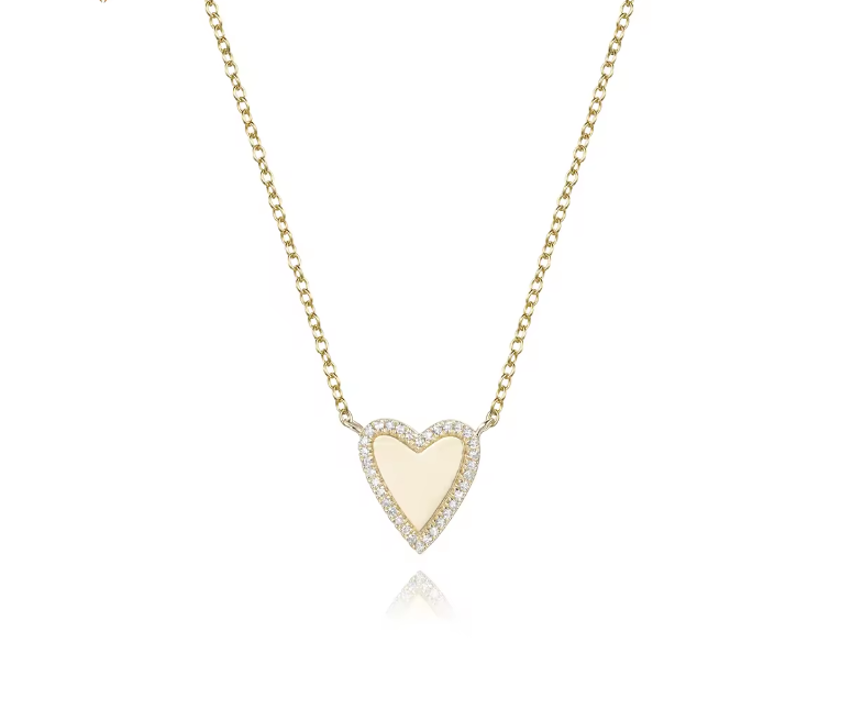 Diamond Necklace 0.10CT Diamond Heart Necklace in 14kt Gold