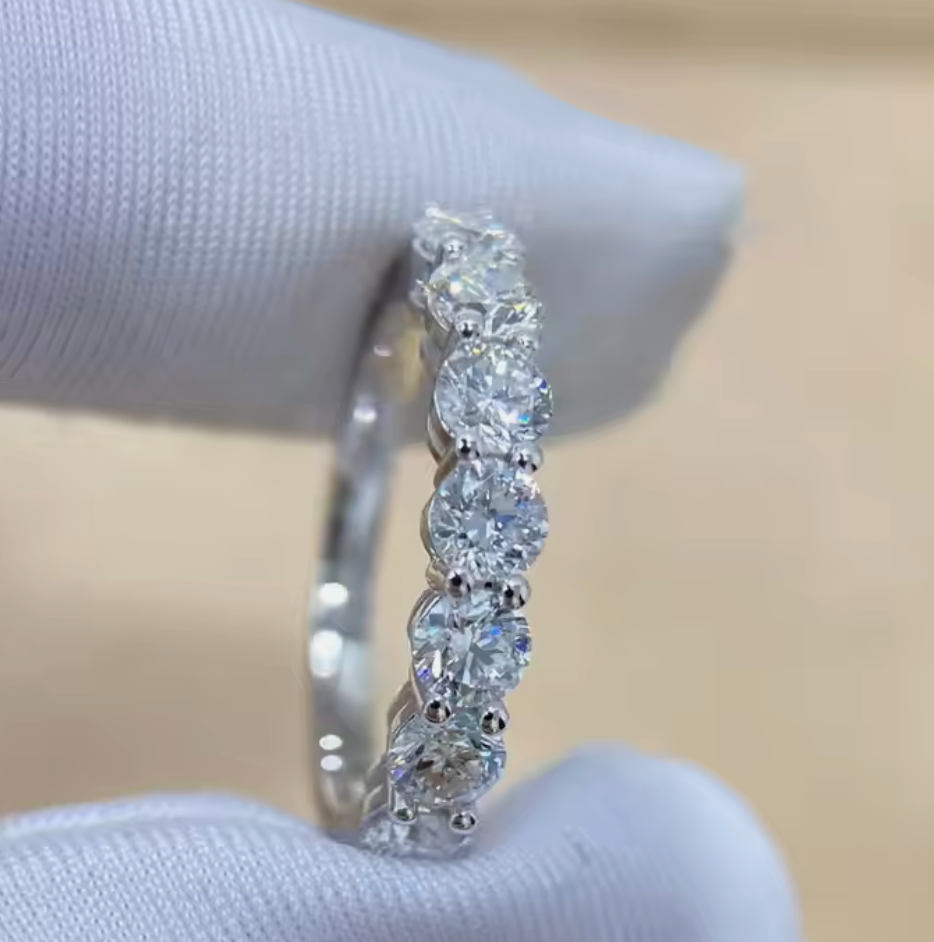 14kt White Gold Lab Diamond 1.2cttw 1/2 Eternity Band