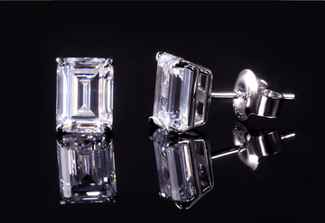 14kt Emerald Cut Lab Diamond Stud Earrings Approx. 2cttw