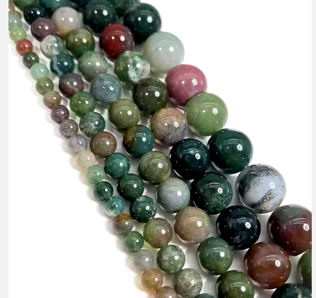 Natural Indian Agate 15.5" Strand for Jewelry Making