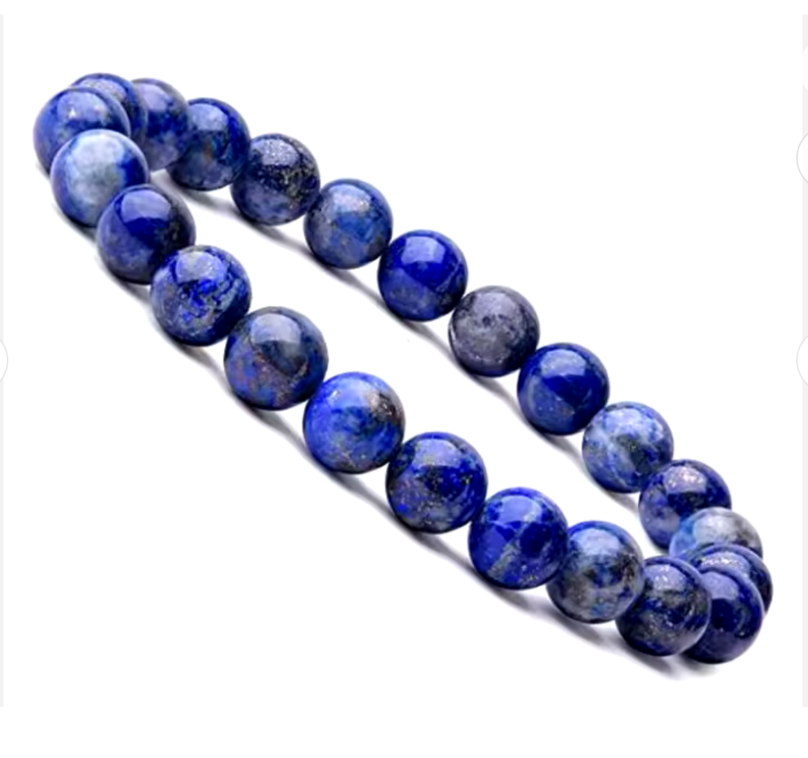 Stretchy Beautiful Lapis Lazuli Bracelet- Lots of Blue! 6mm Stones.