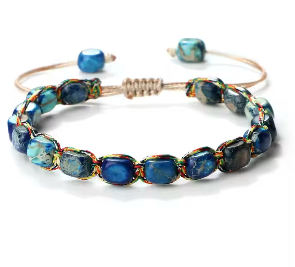 Turquoise or Jasper Rope Bracelet, 17cm
