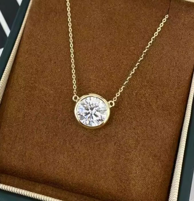 4 Carat Round Lab Diamond Pendant