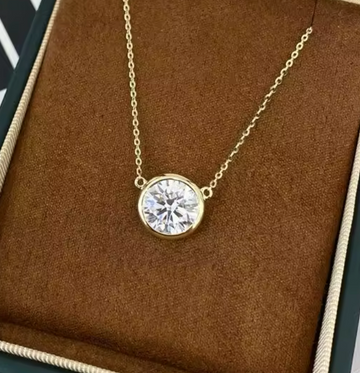 4 Carat Round Lab Diamond Pendant