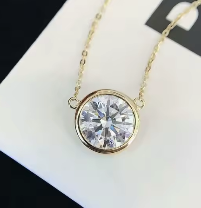 4 Carat Round Lab Diamond Pendant