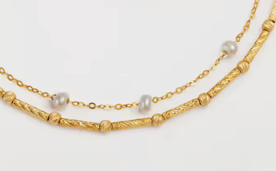 14kt Yellow Gold and Freshwater Pearl Stretchy Bracelet