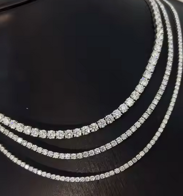 14kt Gold Lab Diamond Tennis Necklace from 1999.-5900.  Carat weight: 5.91, 13.9,and 30cttw.