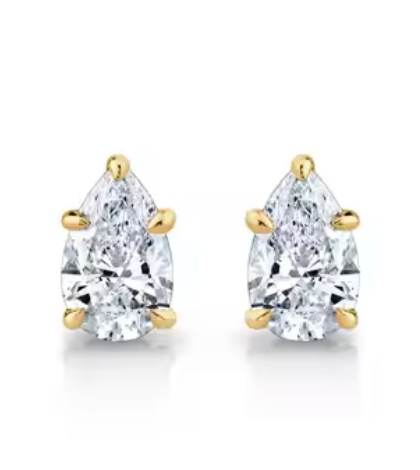 Pear Shaped Lab Diamond Stud Earrings