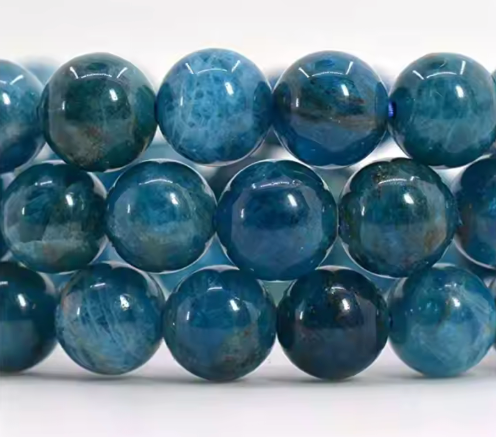 Blue Apatite Gemstone Bracelet for Healing Energy 8mm