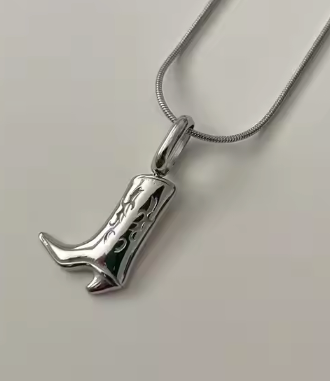 18kt Gold over Stainless Steel Cowboy Boot Pendant