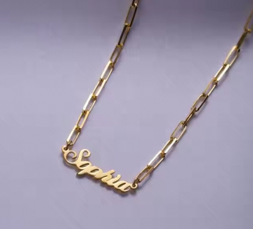 18kt Over Stainess Steel Name Necklaces