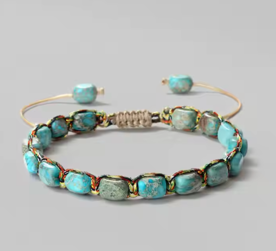 Turquoise or Jasper Rope Bracelet, 17cm